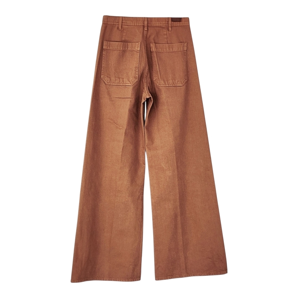 H&M Brown Wide Leg Denim Trouser Jeans Women's Size 4 NEW - Picture 2 of 5